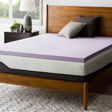 Lucid Comfort Collection 2 Inch Lavender And Aloe Infused Memory Foam Topper King Hdlu20kk30vt The Home Depot Foam Mattress Topper Memory Foam Mattress Topper Mattress