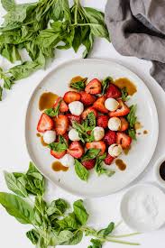 refreshing strawberry caprese salad