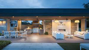 The design features a lid that is cantilevered off the back wall so there are no posts or any other obstruction when you enter the outdoor kitchen. Outdoor Living Kitchen Design Considerations Remodeling Industry News Qualified Remodeler