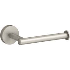 New stainless steel toilet tissue paper roll holder w/ cover wall brushed nickel. Kohler K 27292 Bn Brushed Nickel Elate Wall Mounted Euro Toilet Paper Holder Faucetdirect Com