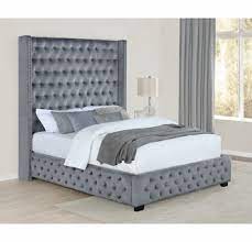 Choose from contactless same day delivery, drive up and more. Rocori Grey Velvet Queen Bed With Tall Headboard By Coaster
