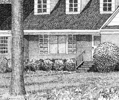 The Use Of The Different Distances Of And Pen Thicknesses Used For The Cross Hatching Creates Shadows On The Build House Portraits Hatch Drawing Cross Hatching