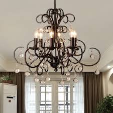 Foyer Candle Hanging Chandelier Metal Traditional Oiled Rubbed Bronze Height Adjustable Light Fixture With 12 Chain And Clear Crystal Decoration Beautifulhalo Com