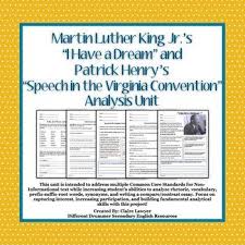 I Have A Dream And Speech In The Virginia Convention Analysis Unit Teach Rhetoric Teaching Inspiration Teaching