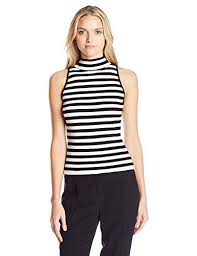 Black And White Striped Tank Top Women S Milly Women S High Neck Stripe Tank 70 Off Fashion Tank Top Fashion Striped Tank Top