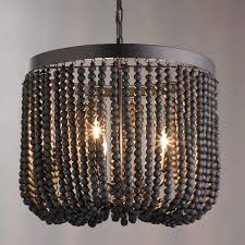 Wood Beaded Draped Chandelier Wood Bead Chandelier Wooden Bead Chandelier Beaded Chandelier