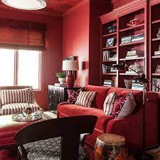 Monochromatic Red Painted Living Room Study Red Paint Colors Paint Colors For Living Room Living Room Paint