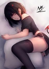 Anime picture original shimmer single tall image looking at viewer short hair fringe black hair simple background red eyes standing holding signed payot blunt bangs horn (horns) open clothes. Wallpaper Anime Girls Original Characters Women Fantasy Girl Demon Girls Horns Closed Eyes Sleeping Bangs Brunette Bare Shoulders T Shirt Short Shorts Black Stockings Lying On Side Pillow Hug White Background