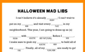 A noun is a person/place/thing. Halloween Mad Libs Printable My Sister S Suitcase