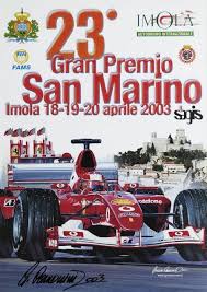 It is run at milan over a distance of 2,400 metres (about 1½ miles), and it is scheduled to take place each year in june. San Marino 2003 Gran Premio Di Formula 1 Vintage Racing Poster Auto Racing Posters Grand Prix Posters