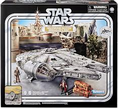 Here's a picture i made of what that might look like with the millennium falcon parked outside of a staples office supply store Hasbro Star Wars The Vintage Collection Galaxy S Edge Millennium Falcon Smuggler S Run Electronic Vehicle Toy For Kids 4 Years And Up Amazon De Spielzeug