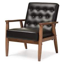 Check out our faux leather chair selection for the very best in unique or custom, handmade pieces from our chairs & ottomans shops. Sorrento Mid Century Retro Modern Faux Leather Upholstered Wooden Lounge Chair Baxton Studio Target