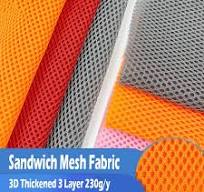 100*155cm 3D Sandwich Mesh Fabrics 3 Layer Thickened Breathable Shoes Bags  Sofa