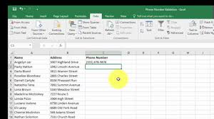 Or do you have mobile phone numbers ending up in the columns for home or office numbers, or vice versa? Custom Formatting And Validating Phone Numbers In Excel Youtube