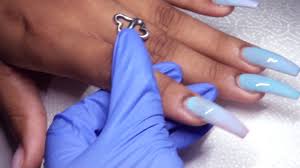 A wide variety of blue acrylic nails options are available to you, such as kolinsky hair, nylon, and plastic. Baby Blue Acrylic Nails Long Coffin How To Tutorial Easy For Beginners Youtube