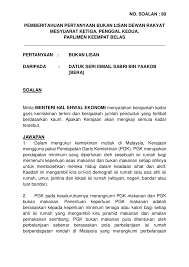 Malaysia menganut sistem pemerintahan monarki konstitusional federal dengan kepala negaranya adalah seorang raja atau sultan, di dengan sistem pemerintahaan monarki konstitusional federal tersebut, malaysia dibagi menjadi 13 negara bagian dan 3 wilayah persekutuan. Par14p2m3 Soalan Bukanlisan 89 Pdf Parliamentary Documents
