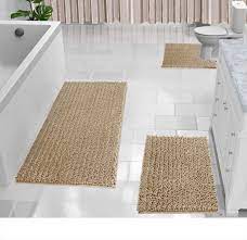 Maybe you would like to learn more about one of these? Yimobra Shaggy Chenille 3 Piece Bath Mat Set Extra Large Bathroom Mats Bathroom Rugs Contour Toilet Mat Soft And Comfortable Water Absorbent And Thick Non Slip Machine Washable Beige Amazon Com Au