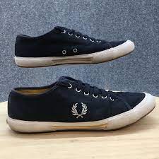 Fred Perry Shoes Mens 10.5 Low Top Sneakers Blue Canvas Round Toe Lace Up  Casual | eBay