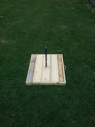 However, the most important measurement is the distance between the 2 stakes. My Portable Horse Shoe Pits Outdoor Wedding Games Backyard Games Horseshoe Pit