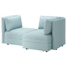 Vallentuna 2er Sitzelement Mit Bettsofa Und Stauraum Hillared Hellblau Ikea Deutschland Sofa Bed With Storage Vallentuna Modular Corner Sofa