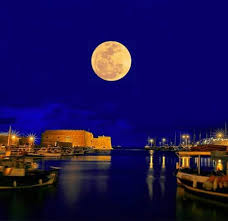 What's the moon's phase tonight? Full Moon Tonight Over Heraklion Crete Greece Crete Greece Crete Greece