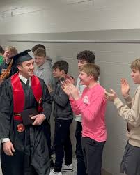 Happy graduation day to Gabe Bornhorst! Gabe is leaving soon for USMC basic  training, so today our students and staff said goodbye and good luck. Best  wishes, Gabe. MHS is so proud!