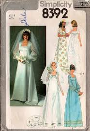 Simplicity 8392 Womens Empire Waist Wedding Dress 70s Vintage Sewing Pattern Size 8 Wedding Dress Train Empire Waist Wedding Dress Patterned Bridesmaid Dresses