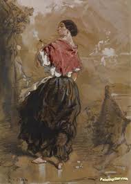 When it comes to paint there are many different compounds that are used to form the paint. Peasant Girl Smoking 1849 Artwork By Paul Gavarni Oil Painting Art Prints On Canvas For Sale Paintingstar Com Art Online Store
