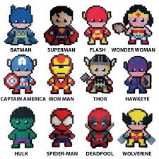 Porte Cles Magnet Pixel Art Super Heroes Hama Beads Perler Motifs Perles Hama Pixel Art Perles Hama