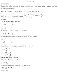Ncert Solutions For Class 10th Maths Chapter 3 Pair Of Linear Equations In Two Variables Linear Equations