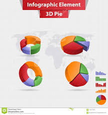 4 Different Infographic Element 3d Pie Chart Vector Stock
