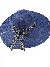 Women S Wide Brim Straw Hat With Leopard Print Ribbon In 2021 Wide Brim Straw Hat Sun Hats Summer Hats Beach