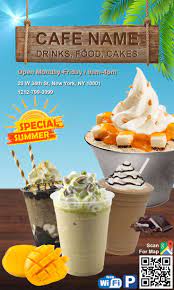 Free Sample Milkshakes And Bingsu Cafe Ad Brochure Template Bingsu Food Shop Milkshake