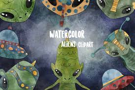 1 sheet of 8.5×11 cricket cardstock. Watercolor Alien Clipart Space Clipart Set Of 10 Aliens 485387 Scrapbooking Design Bundles