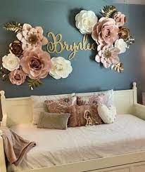 Baby Nursery Name Sign Baby Girl Nursery Room Girl Nursery Room Paper Flower Wall Decor