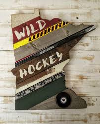 Custom Mn State Of Hockey Art Reclaimed Wood Hockey Art Etsy Minnesota Wild Hockey Wild Hockey Hockey Decor