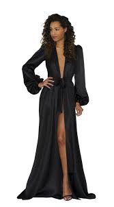 Simone 100 Silk Robe Black Silk Satin Floor Length Robes Etsy Long Gown Dress Gowns Dresses Silk Dressing Gown