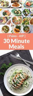 Paleo Aip 30 Minute Meals And Free Meal Plan A Squirrel In The Kitchen 30 Minute Meals Paleo Meal Plan Diet Meal Plans
