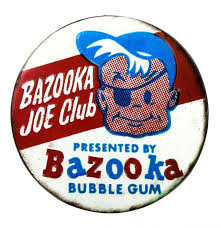 He wears a black eyepatch, lending him a distinctive appearance. Bazooka Joe Embossed Die Cut Tin Sign Fiftiesstore Com