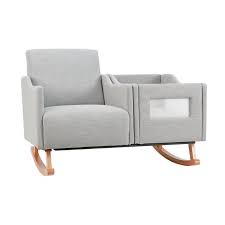 Italian rocking armchairs by gianni moscatelli for formanova, 1960s, set of 2. Emerson Convertible Nursing Rocker In Grey Baby Rocking Chair Rocking Chair Nursery Rocking Chair