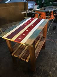 Table I Made For My Shop Used Pallet Wood And Some Cull Lumber I Got Later Added Casters Wood Pallets Pallet Furniture Furniture