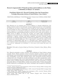 Pdf Research Approach R O Winstedt On Islam And Its Influence On The Malay Community In Malaya An Analysis