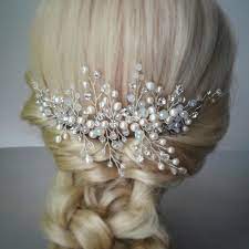 Bespoke Bridal Hair Piece With Freshwater Pearls And Moonstone Crystals Perfect Solution For Wedding Hair Accessories Wedding Hair Head Piece Hair Accessories