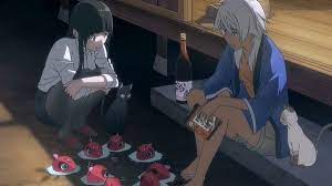 kowata sisters makoto and akane they are playing with land fish