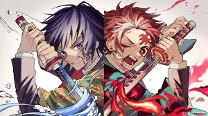 Demon Slayer - Giyu Tomioka & Tanjiro Kamado 4K wallpaper download