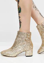 New ugg champagne gold sequin boots. Heeled Glitter Gold Ankle Boots Dolls Kill