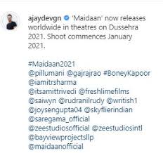 Nonton film streaming movie bioskop cinema 21 box office subtitle indonesia gratis online download. Ajay Devgn S Maidaan Gets New Release Date Ani Bw Businessworld