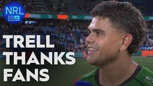Emotional Latrell chokes up in interview as Souths crowd roars