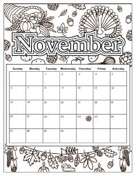 November Thanksgiving Calendar Coloring Sheets Educative Printable Coloring Calendar Coloring Books Coloring Pages