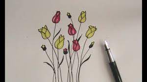 Download these free basic drawing lessons for beginners from artists network. How To Draw Flowers For Beginners Easy Version Tulip Flowers Youtube